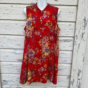 Beach Lunch Lounge Sleeveless Summer Floral Breezy Soft Beachy MIDI Dress Large